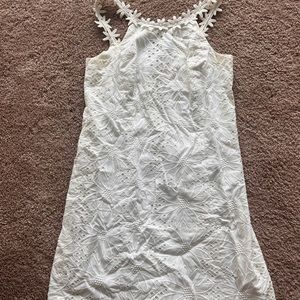 Beautiful Summer White Eyelet Floral Lilly Pulitzer Dress